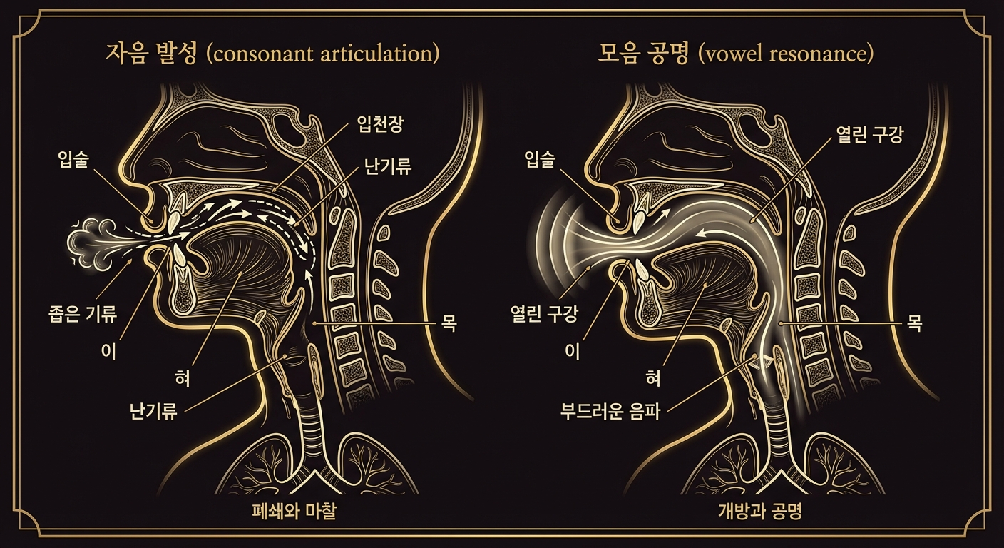 발음 형태의 이해 — 정확한 발음의 자음 발성 / 공명에 의한 모음 발성