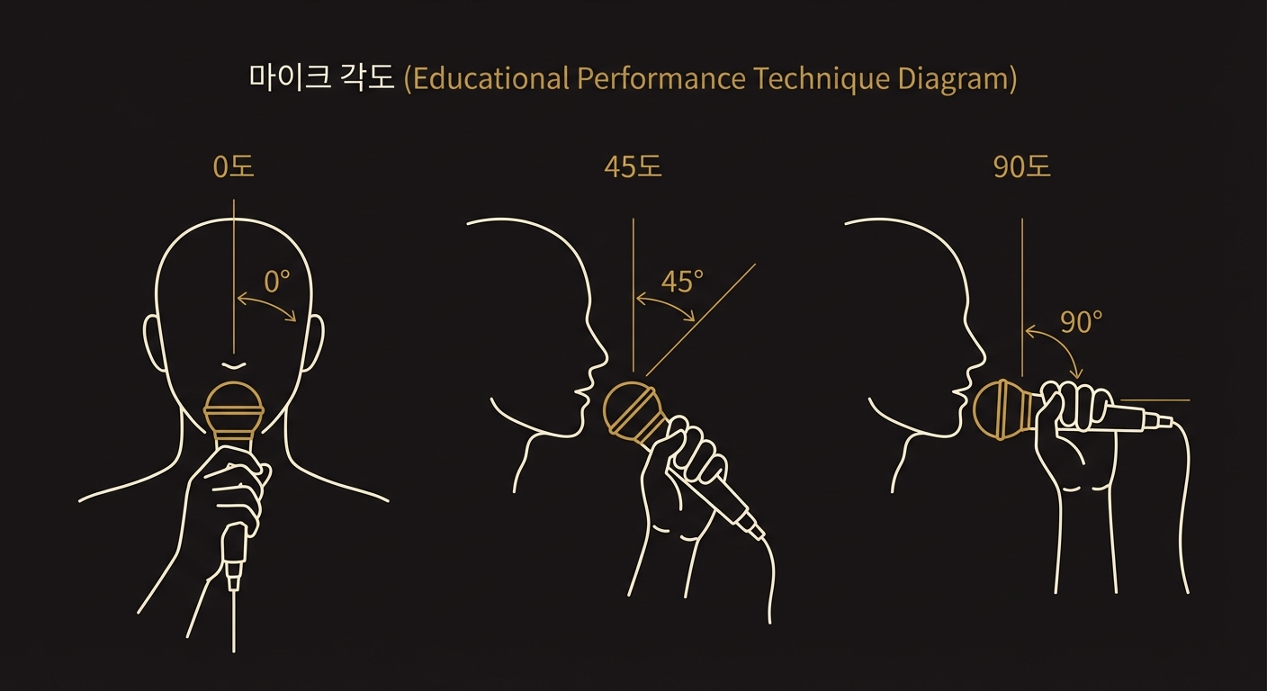 마이크 지향 그림 — 단일지향성 수음 범위