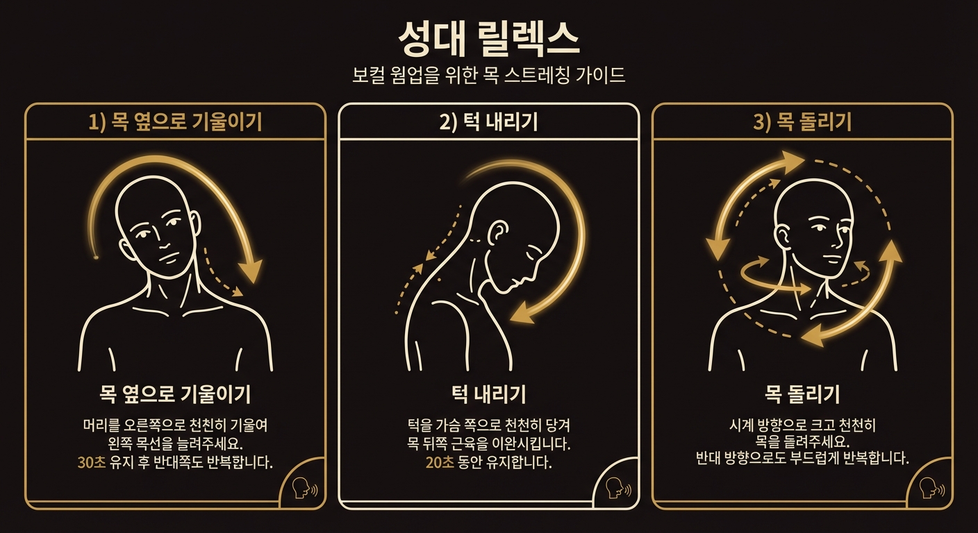 성대 릴렉스 — 온몸의 긴장을 풀어 성대를 이완시키기